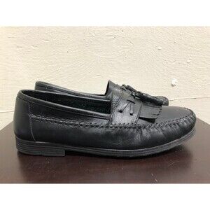 Giorgio Brutini Le Glove Bob Tassel Black Leather Men loafers shoes Sz 8.5 D